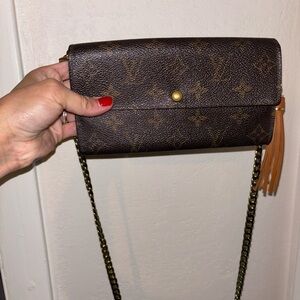 Louis Vuitton Brown Wallet with a Chain